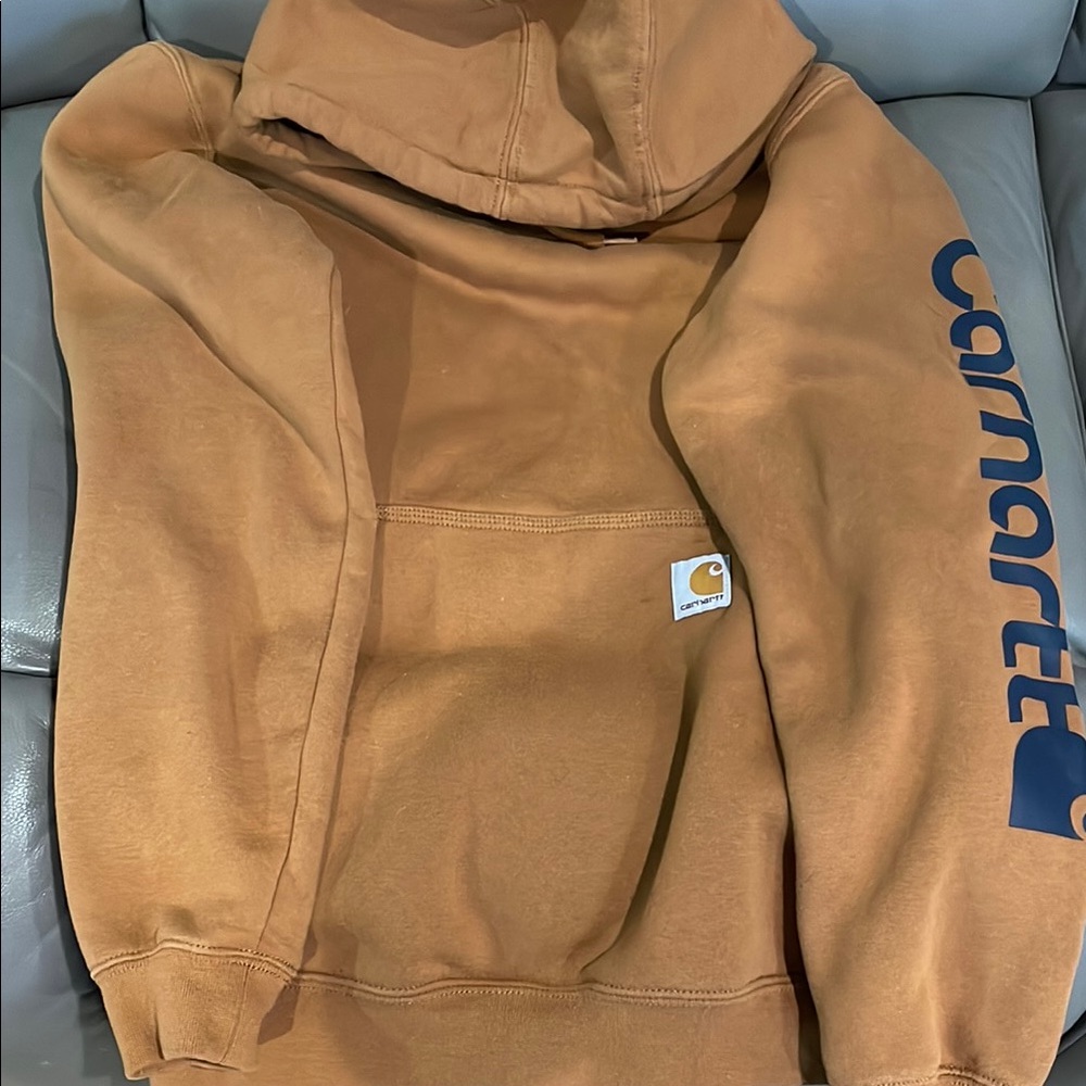 Carhartt Brown Pullover Hoodie with Logo